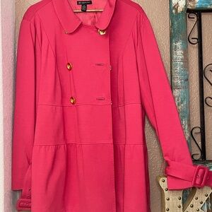 Women's Dark Rose Double-Breasted Coat